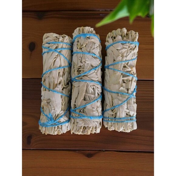 White Sage Smudge Sticks 3-Pack Home Cleansing & Aromatherapy California Bundles - Picture 1 of 8